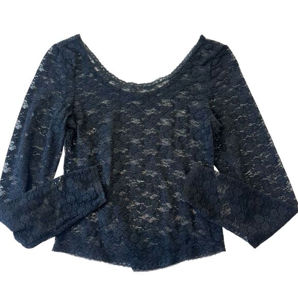 Pacsun John Gault Black Mesh Lace Sheer Long Sleeve Witchy Whimsigoth Top, OS - Picture 2 of 6